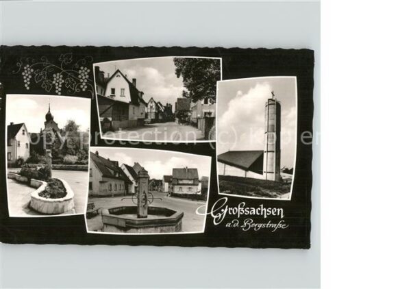 Grosssachsen Strassenpartie Brunnen Kirche
