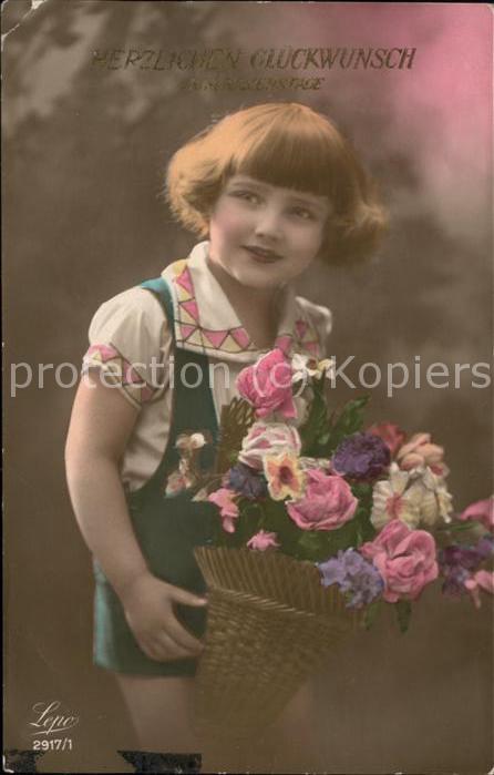 Namenstag Namenskarte Kind Blumen Rosen