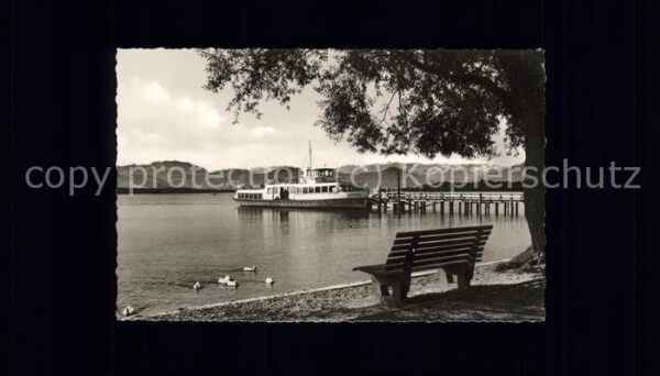 Motorboote Schiff Utting Ammersee Alpenkette