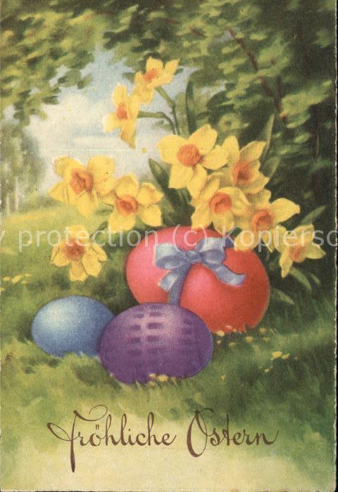 Ostern Easter Paques Ostereier Narzissen