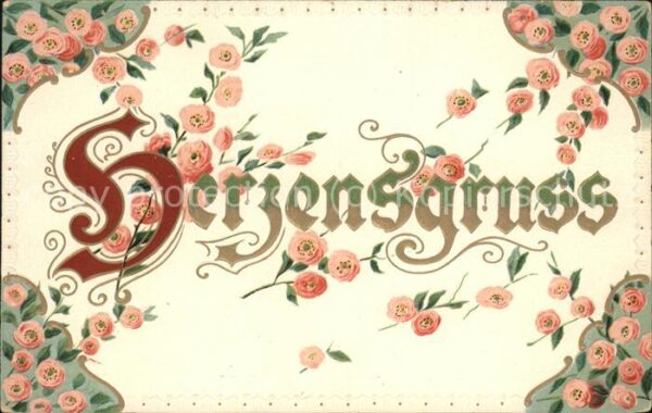Blumen Herzensgruss Stickkarte