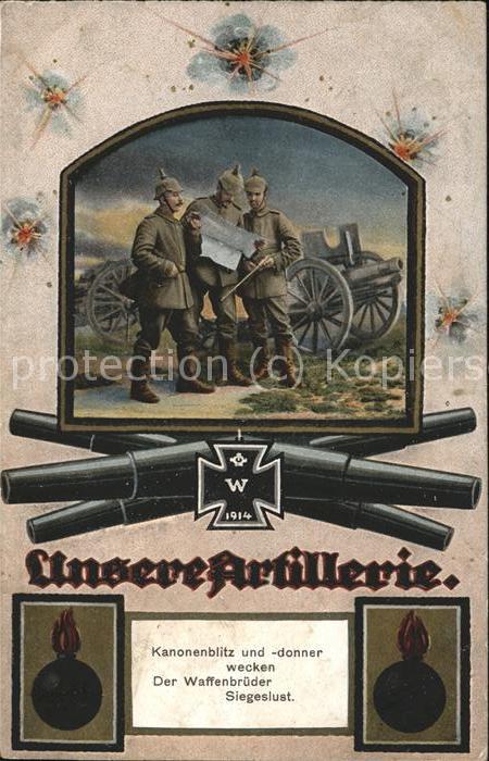 Artillerie Kanonenblitz Waffenbrüder Siegeslust Ei
