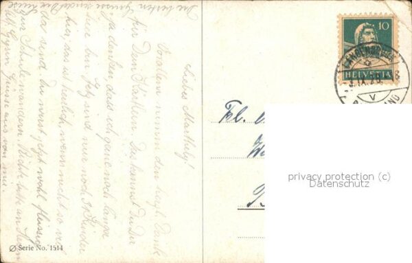 Kuenstlerkarte H. Müller Nr. 1514 Bäume Wiese Frau – Bild 2