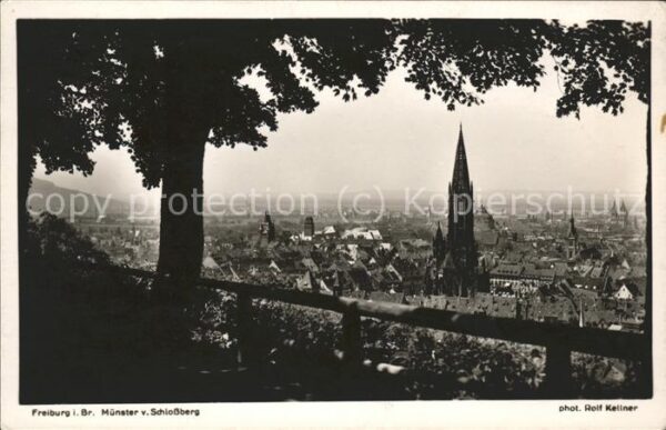 Foto Kellner Rolf Nr. 5995 Freiburg Münster vom Schloßberg