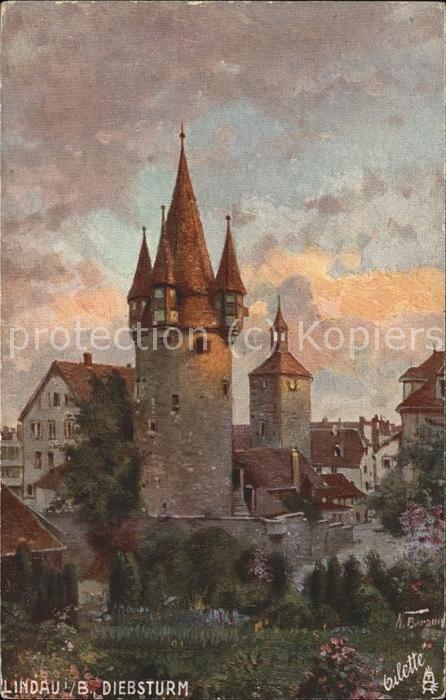 Verlag Tucks Oilette Nr. 736 Lindau i. B. Diebsturm