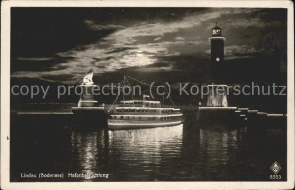 Leuchtturm Lighthouse Lindau Bodensee Hafenbeleuchtung