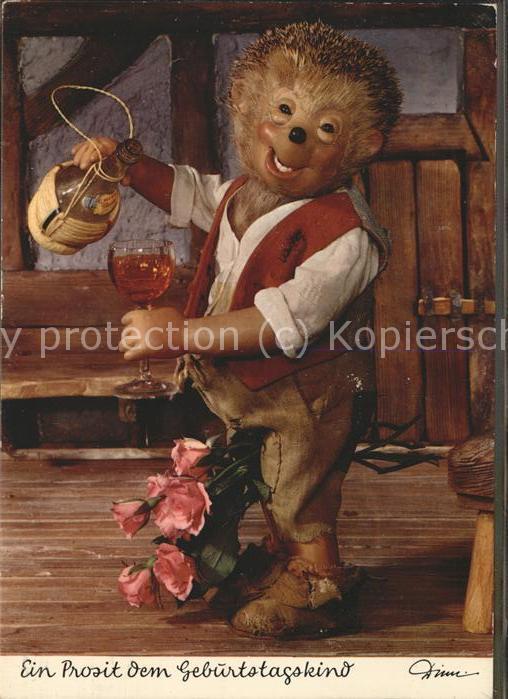 Mecki Nr. 411 Geburtstag Rosen Wein