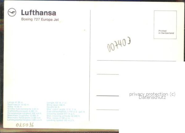 Flugzeuge Zivil Lufthansa Boeing 727 Europa Jet – Bild 2