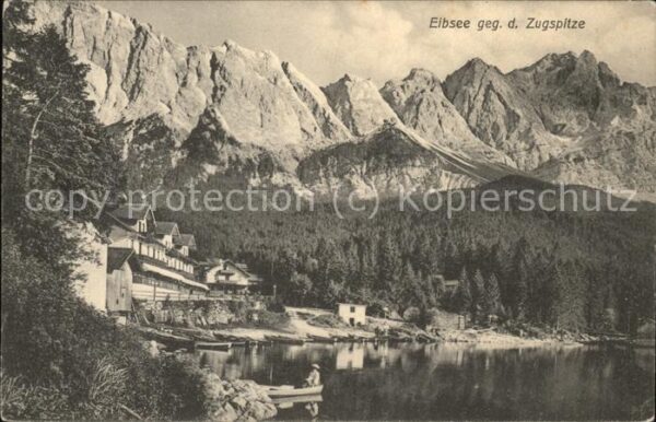 Eibsee mit Villen u.Zugspitze