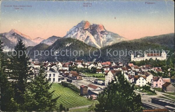 Fuessen Allgaeu mit Bahnhof