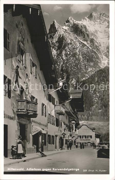 Mittenwald Bayern Adlerhaus u.Karwendelgebirge