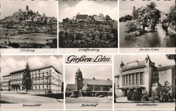 Giessen Lahn mit Stadttheater u.Gleiberg