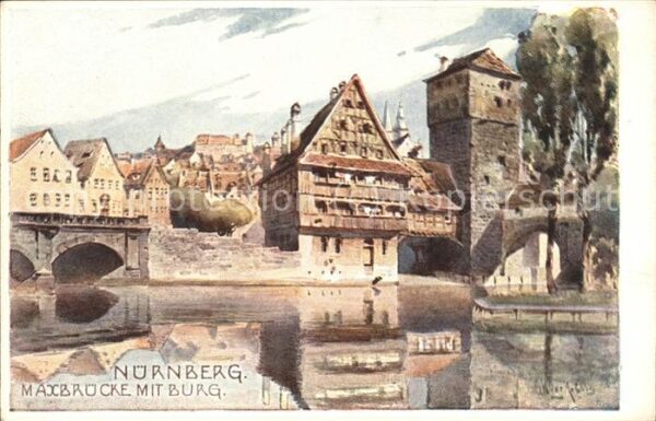 Nuernberg mit Burg u.Brücke