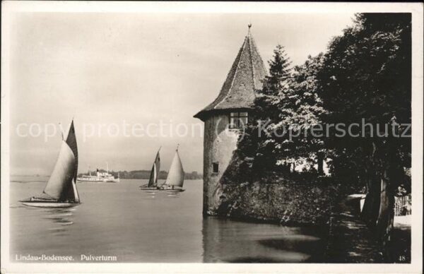 Lindau Bodensee Pulverturm (mit sauberem Werbestempel)