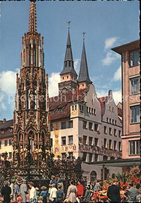 Nuernberg mit Brunnen
