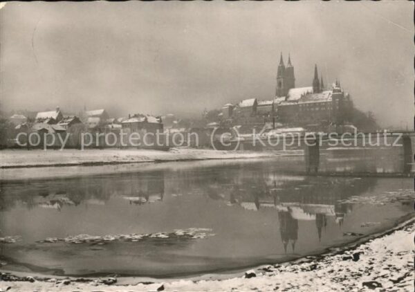 Meissen Elbe Sachsen im Winter