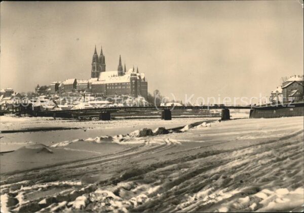 Meissen Elbe Sachsen im Winter