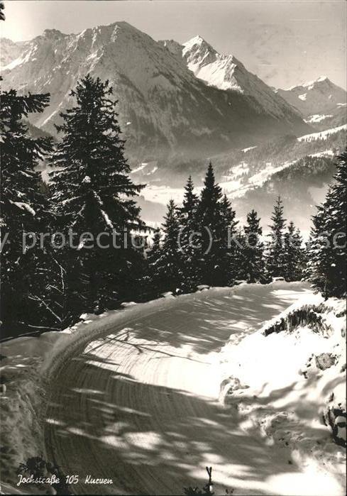 Oberjoch Jochstrasse im Winter