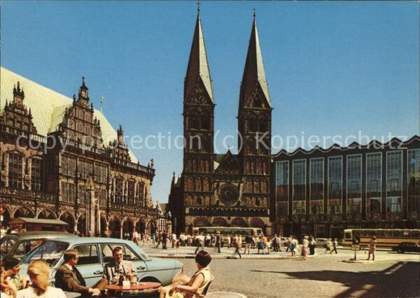 Bremen Marktplatz mit Rathaus Dom u.Parlament