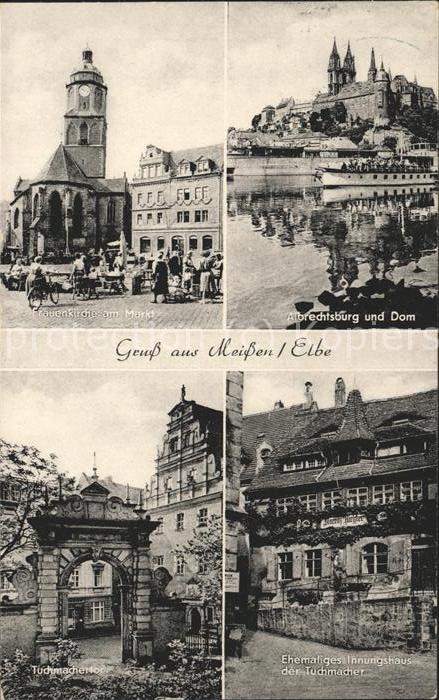 Meissen Elbe Sachsen Frauenkirche am Markt u.Albrechtsburg m