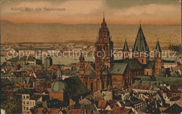 Mainz Rhein Blick vom Stephansturm