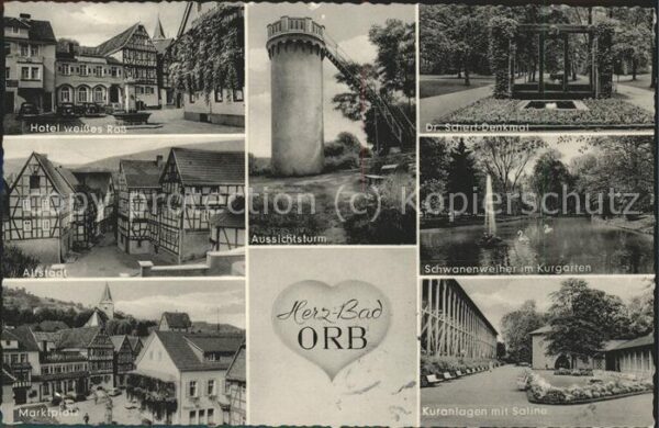 Bad Orb Spessart Marktplatz u.Schwanenweiher
