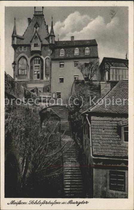 Meissen Elbe Sachsen Schloßstufen u.Burgtor