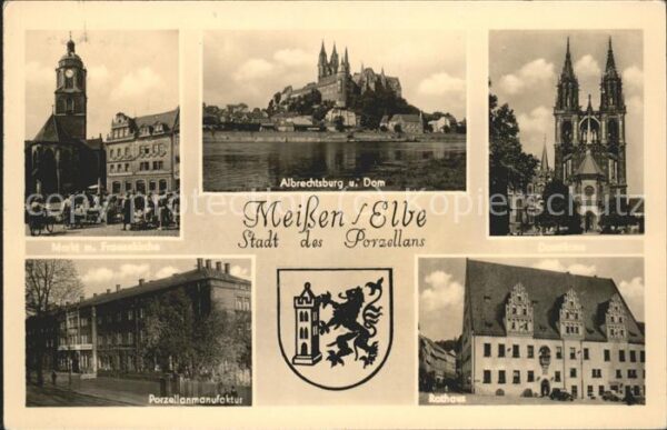 Meissen Elbe Sachsen Rathaus u.Markt mit Frauenkirche