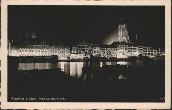 Frankfurt Main Mainkai bei Nacht