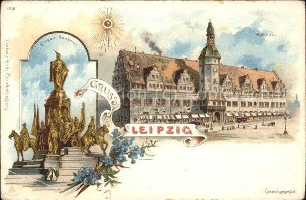 Leipzig Rathaus u.Sieges-Denkmal
