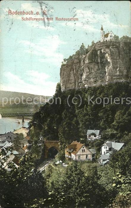 Bodenbach-Tetschen Boehmen Schäferwand mit Restauration