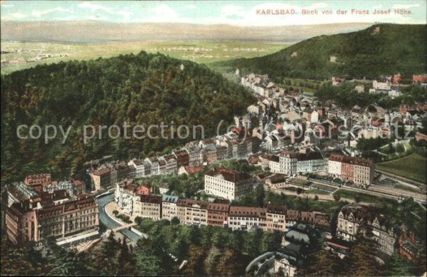 Karlsbad Eger Blick von der Franz Josef Höhe