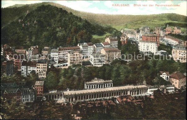 Karlsbad Eger Blick von der Panaoramastrasse