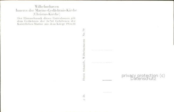 Wilhelmshaven Inneres der Marine-Gedächtnis-Kirche – Bild 2