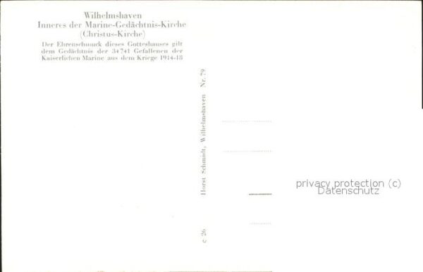 Wilhelmshaven Inneres der Marine-Gedächtnis-Kirche – Bild 2
