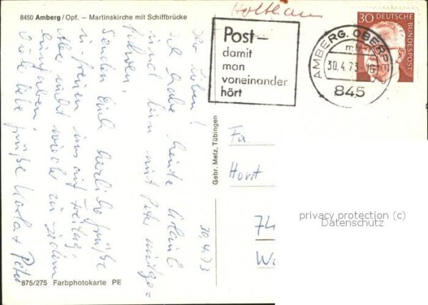 Amberg Oberpfalz Martinskirche u.Schiffbrücke – Bild 2
