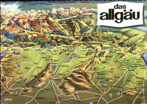 Allgaeu Region mit div.Orten u.Städten