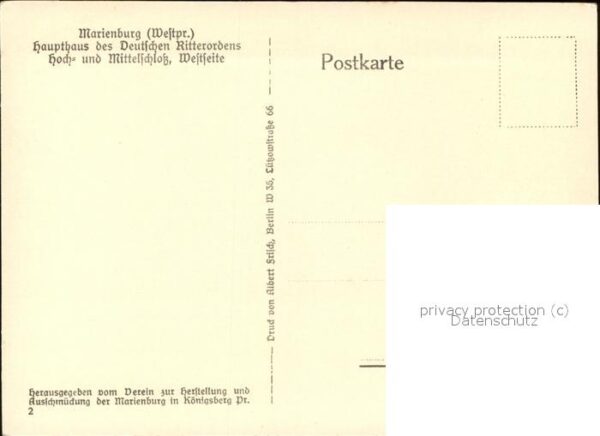 Marienburg Westpreussen Haupthaus des Deutschen Ritterordens – Bild 2