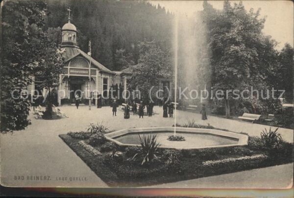 Bad Reinerz Niederschlesien Kurgarten mit Quelle