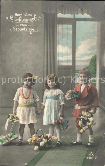 Geburtstag Kinder Blumen Gratulanten