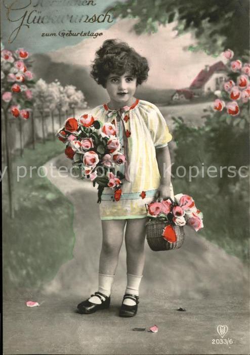 Geburtstag Kind Mädchen Blumen