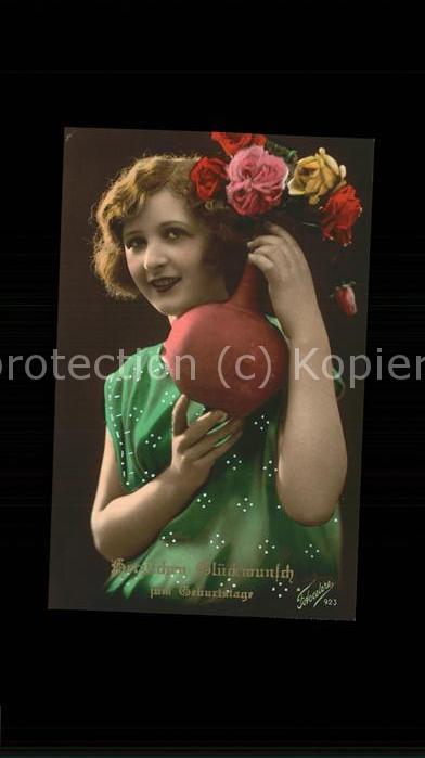 Geburtstag Rosen Blumenvase Frau