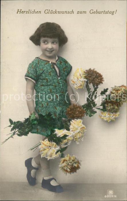 Geburtstag Kind Mädchen Blumen