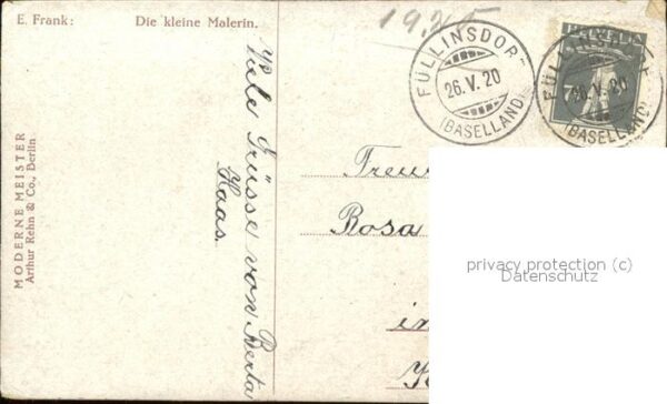 Kuenstlerkarte E. Frank Die kleine Malerin – Bild 2