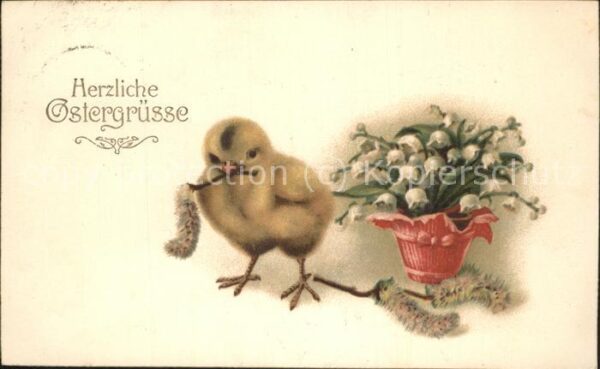 Ostern Easter Paques Küken Maiglöckchen
