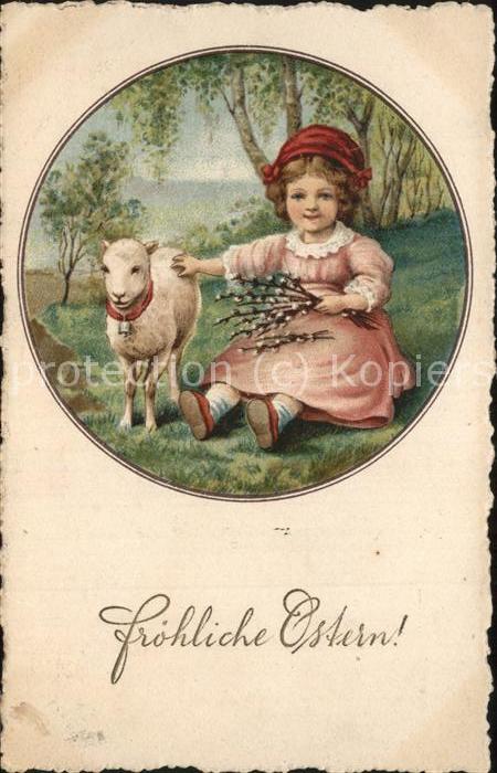 Ostern Easter Paques Kind Lamm