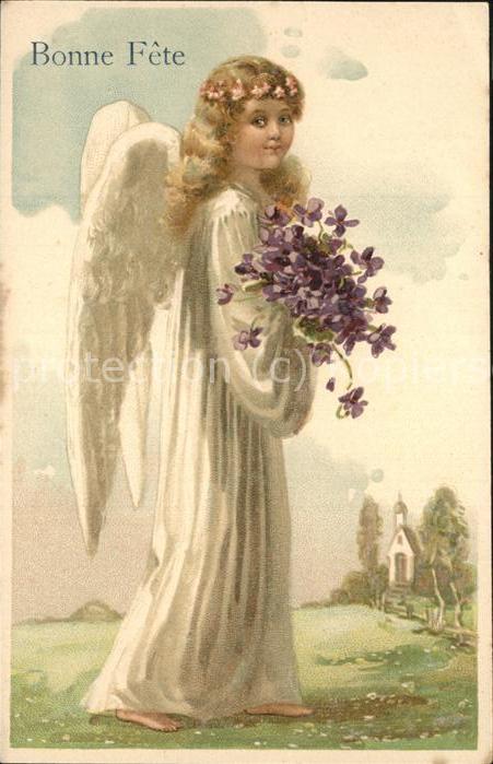 Engel Bonne Fete Blumen