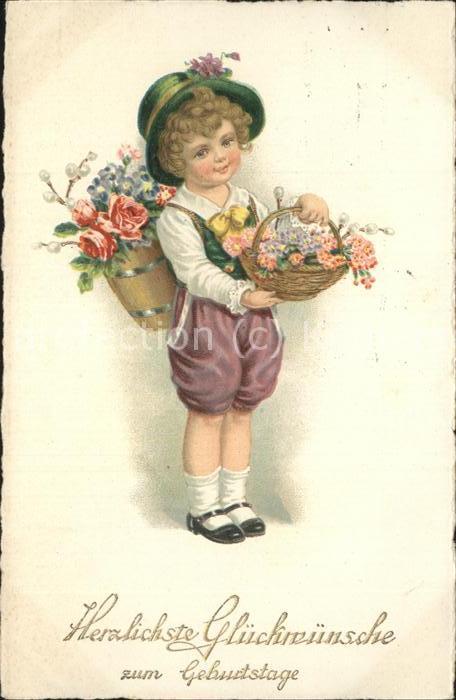 Baby Nursery Bebe Geburtstag Blumenkorb Junge