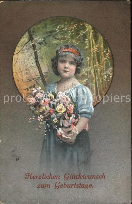 Geburtstag Kind Mädchen Blumen