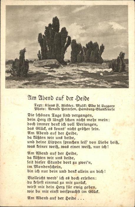 Liederkarte Am Abend auf der Heide Klaus F. Richter
